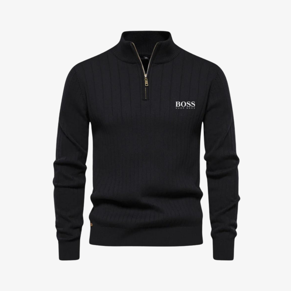 OUTLET™ Eleganter Strickpullover mit Viertelreißverschluss