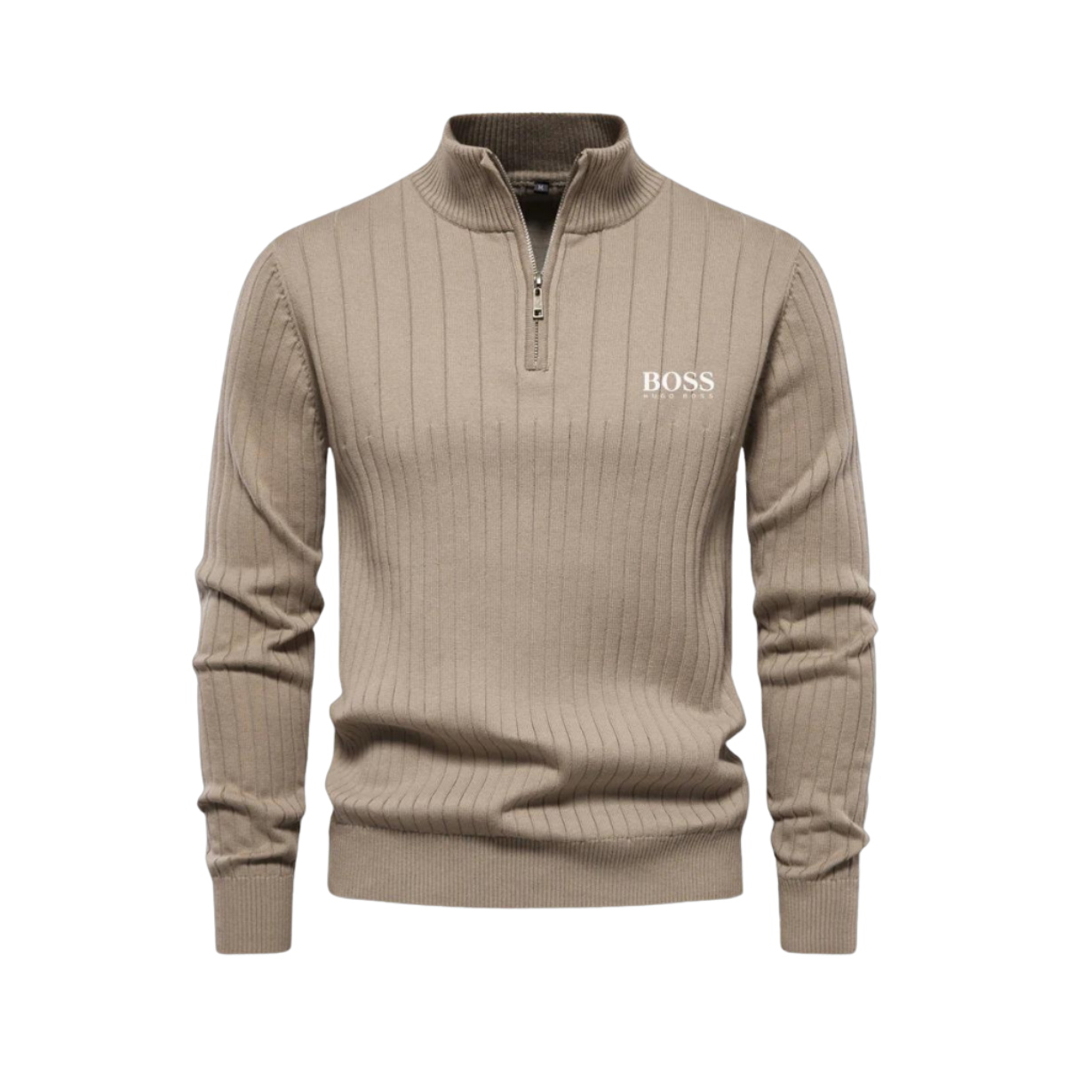 OUTLET™ Eleganter Strickpullover mit Viertelreißverschluss