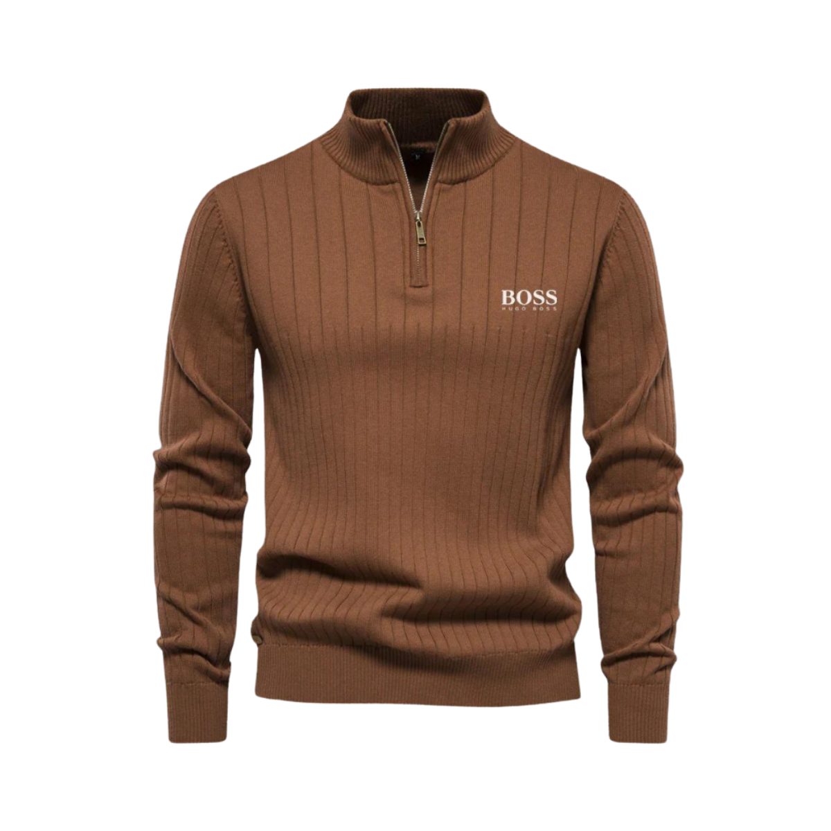 OUTLET™ Eleganter Strickpullover mit Viertelreißverschluss