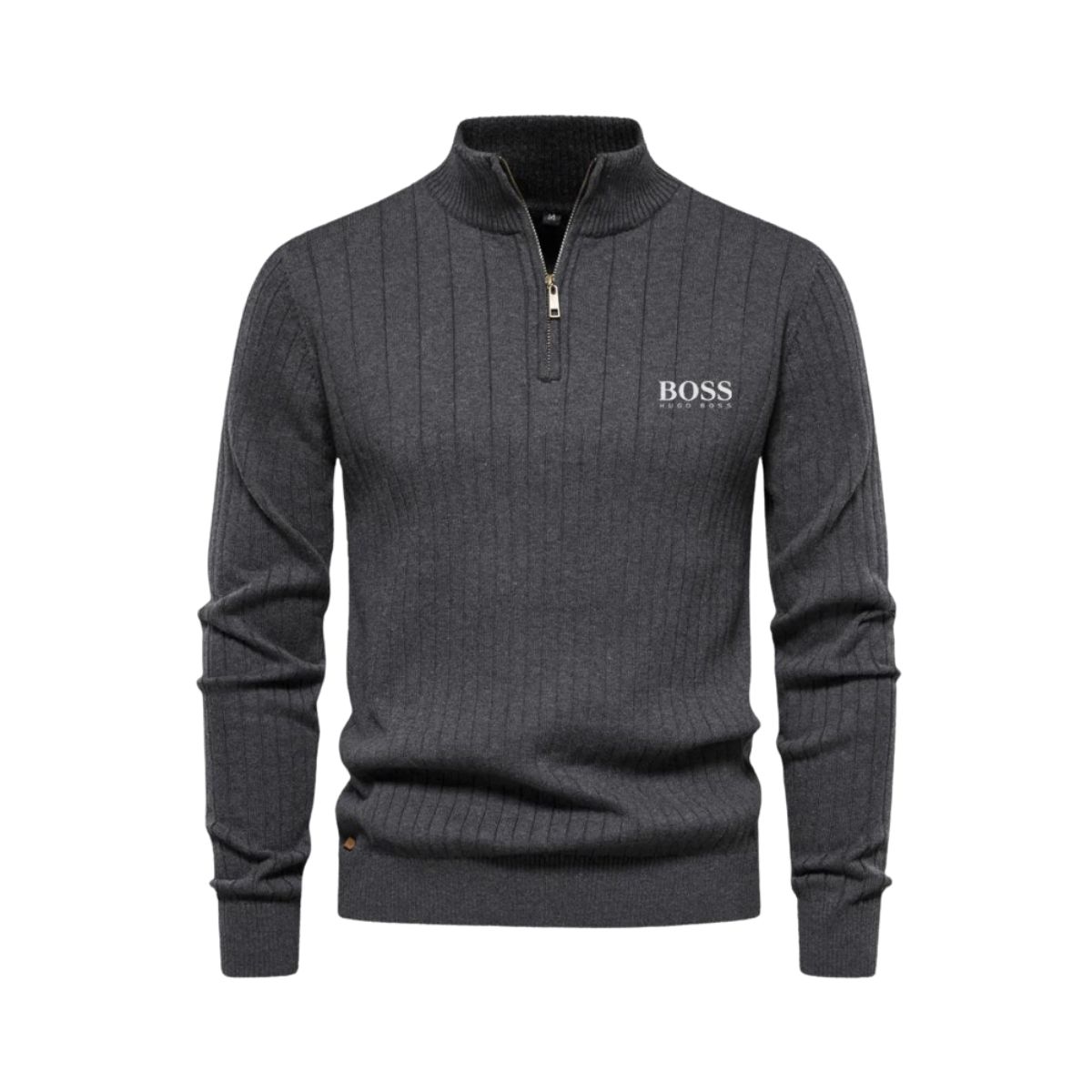 OUTLET™ Eleganter Strickpullover mit Viertelreißverschluss